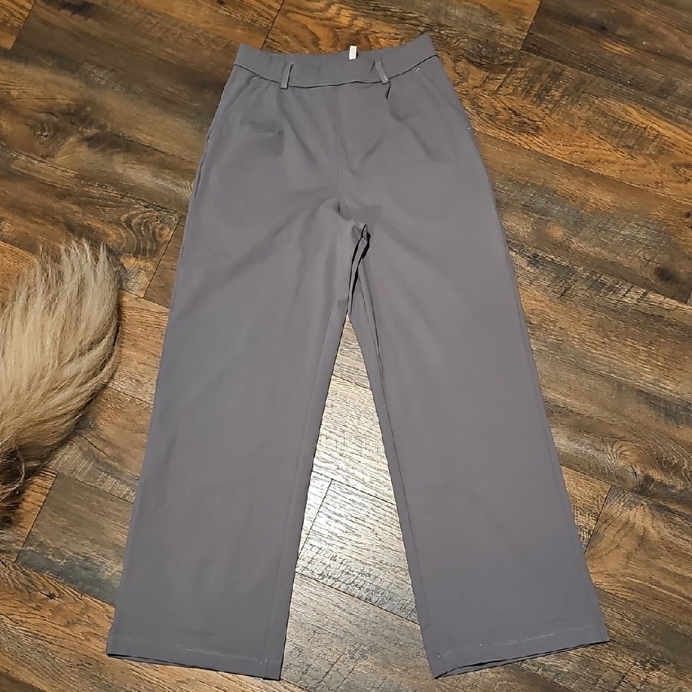 Gray Wide-Leg Trousers